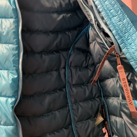 L.L BEAN ULTRALIGHT 850 DOWN JACKET AQUA BLUE DOWNTEK PACKABLE WOMENS SIZE XS - Picture 3 of 6